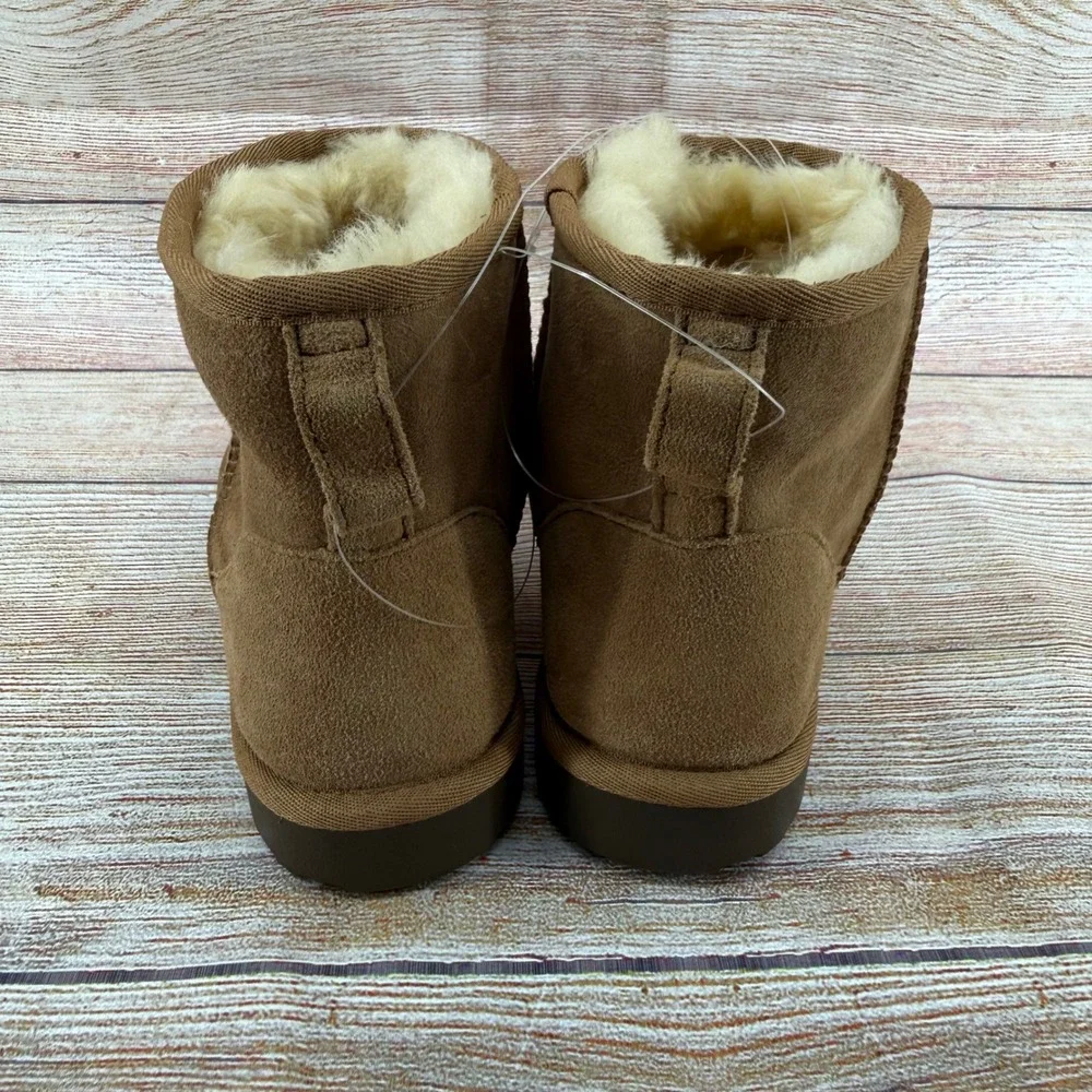 Kirkland Signature Ladies 9 Shearling Ankle Boots Tan‎ Havane Suede 7771757